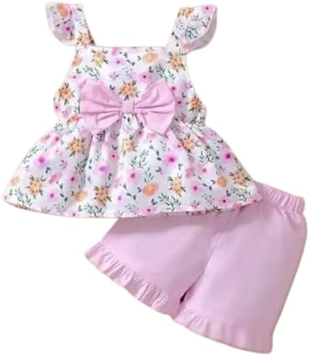 Kid Girls Printed Cotton Top & Bottom Clothing Set| Comfortable, Breathable, Lightweight, Skin Friendly|SL_60