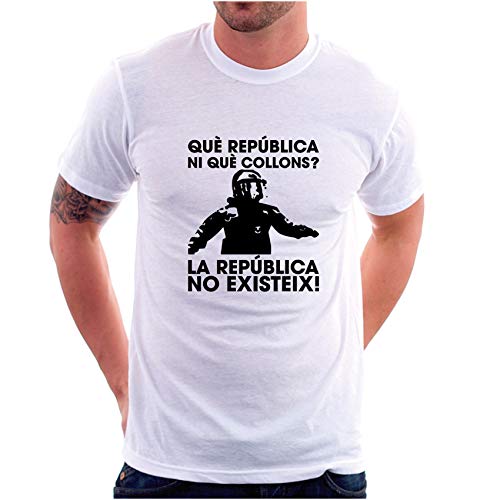 Custom Vinyl Camiseta la república no Existe (Blanco, XL)