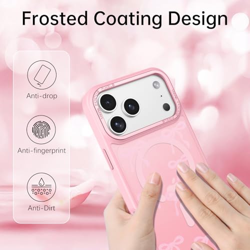 Coque iPhone 17 Pro Max rose MagSafe BENTOBEN motif nœud - 4