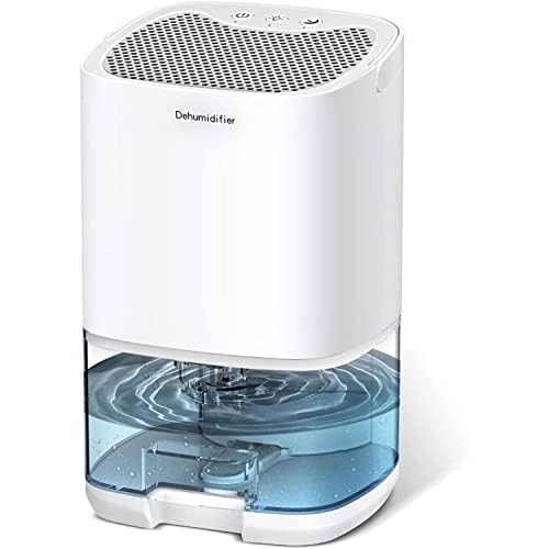 Dehumidifier, 35 OZ Small Dehumidifiers for Home for Room with Auto-off, Portable Mini Dehumidifier for Bedroom, Bathroom, RV, Closet, 7 Colors LED Lights, Sleep Mode, White