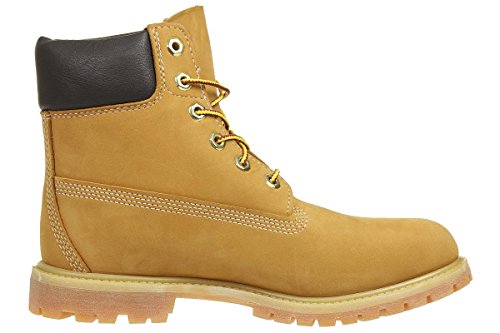 Timberland 6 in Premium Waterproof (Wide Fit), Bottes & Bottines Classiques Femme, Jaune (Wheat Nubuck), 36 EU