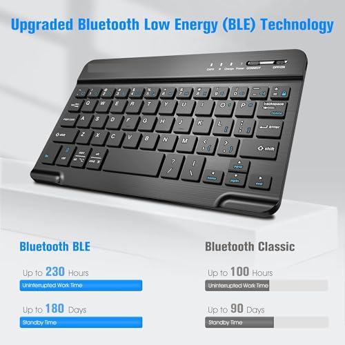 Image of typecase Keyboard Case for Samsung Galaxy Tab A9 (8.7 Inch) 2023 Model (SM-X110 /X115) ONLY, Slim Lightweight Stand Cover with Magnetically Detachable Wireless Bluetooth Keyboard case (Black)