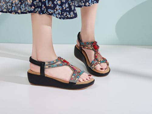 Sandales été femme confortable à plateforme bout ouvert marron