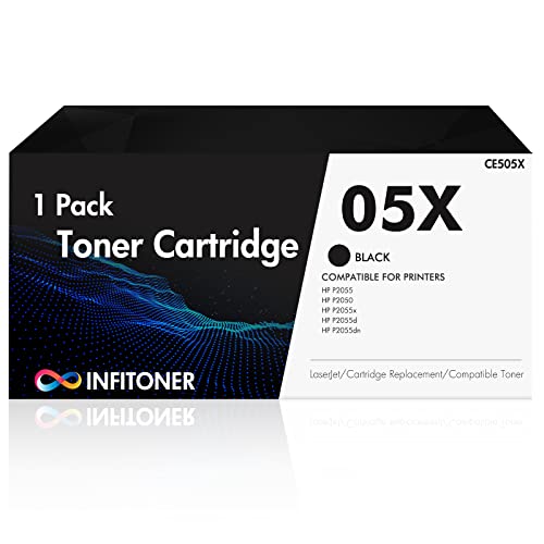 CE505X 05X Toner Cartridge Compatible Replacement for HP CE505X 05X Toner Cartridge for HP P2055 P2055DN P2055D P2055X P2050 High Yield Printer Black 1 Pack