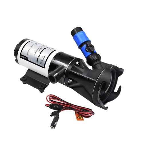 LeTkingok Bomba Pulverizadora de Aguas Residuales para Inodoros de Autocaravanas y Yates, 12V/24V, Alto Caudal de 45 l/min, Totalmente Impermeable (24V)