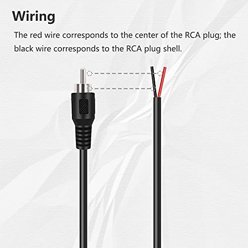 Bolvek 4 Pack Rca Male To Speaker Wire, Rca Male Plug Adapter Connector To Bare Wire Open End Audio Cable For Amplifier Audio Video Receiver Speakers #TOP1