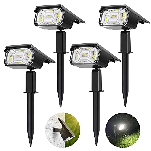 Solar Spot Lights Outdoor, PESIVI 40 LEDs Solar Landscape Spotlights, Adjustable 2-in-1 USB & Solar Powered IP65 Waterproof Wall Light for Yard Garden Driveway Porch Walkway Pool Patio - 4 Pack
