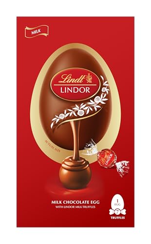 Lindt Lindor Milk Chocolate Easter Egg Medium 183g - Contains Milk Chocolate Truffles with a Smooth Melting Filling - Easter Gift