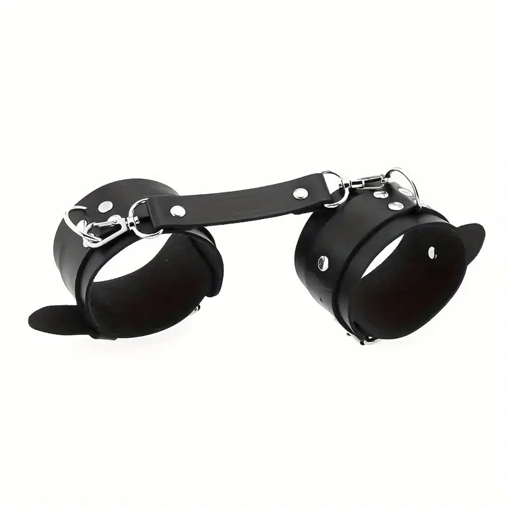 PU puños de cuero, correas de hombro ajustables y juguetes de liga, accesorios sexy de las mujeres
