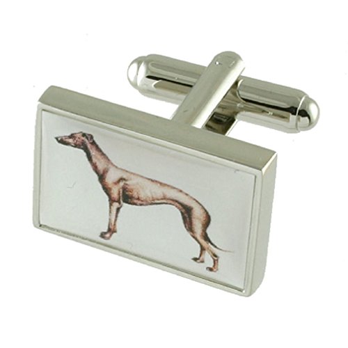 Gemelos de perro galgo inglés y whippet elegantes con bolsa de regalo para camisas de puño