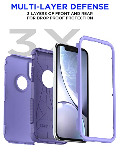 Aicase Rugged Case For Iphone Xr,Heavy Duty 3-Layer Pocket-Friendly Durable Military Grade Protection Shockproof/Drop Proof Protective Cover For Iphone Xr 6.1”_4 #TOP7