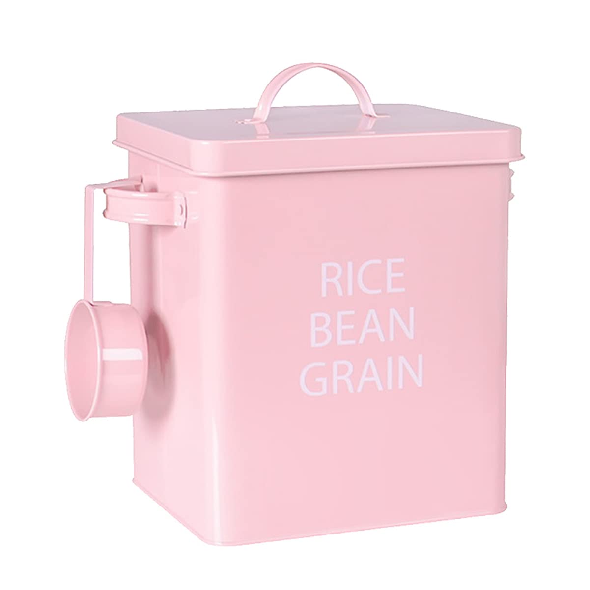 Sosoport Contenedor de Almacenamiento para Comida de Mascotas Rosa, Metal