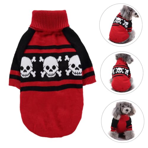 Disfraz Halloween para perro suéter calavera rojo talla L miniatura 6