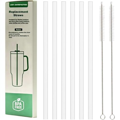 Haikodo Stanley �����p�X�g���[ �X�^�����[ �J��Ԃ� �^���u���[�p 30/40�I���X�Ή�, 30cm, Tritan�ގ�, BPA�t���[ �����S���� �ė��p�\ �H�i�O���[�h�̃v���X�`�b�N����, �����v���X�`�b�N �����O�X�g���[ 6�{�Z�b�g