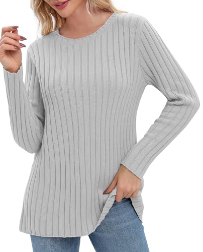 Image of Urban CoCo Women's Lightweight Crewneck Pullover Sweaters Long Sleeve Fall Knitted Sweater Tops