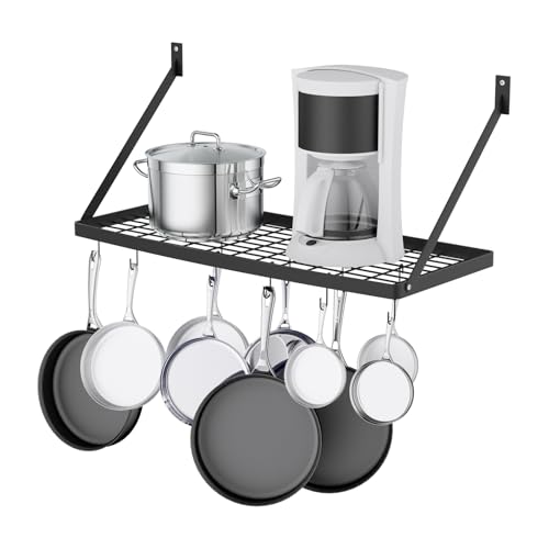 Miyili Wall Mounted Pot Rack with 10 Hooks