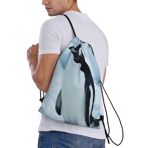 Penguin print Drawstring Bag Sack Gym Bag Ditty Bag for Gym Traveling, Hiking, Yoga, Shopping for Adult3