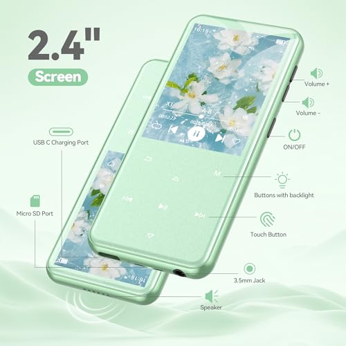 image for AGPTEK 64GB MP3 Player with Bluetooth, M3 2.4 inch Music Player with S