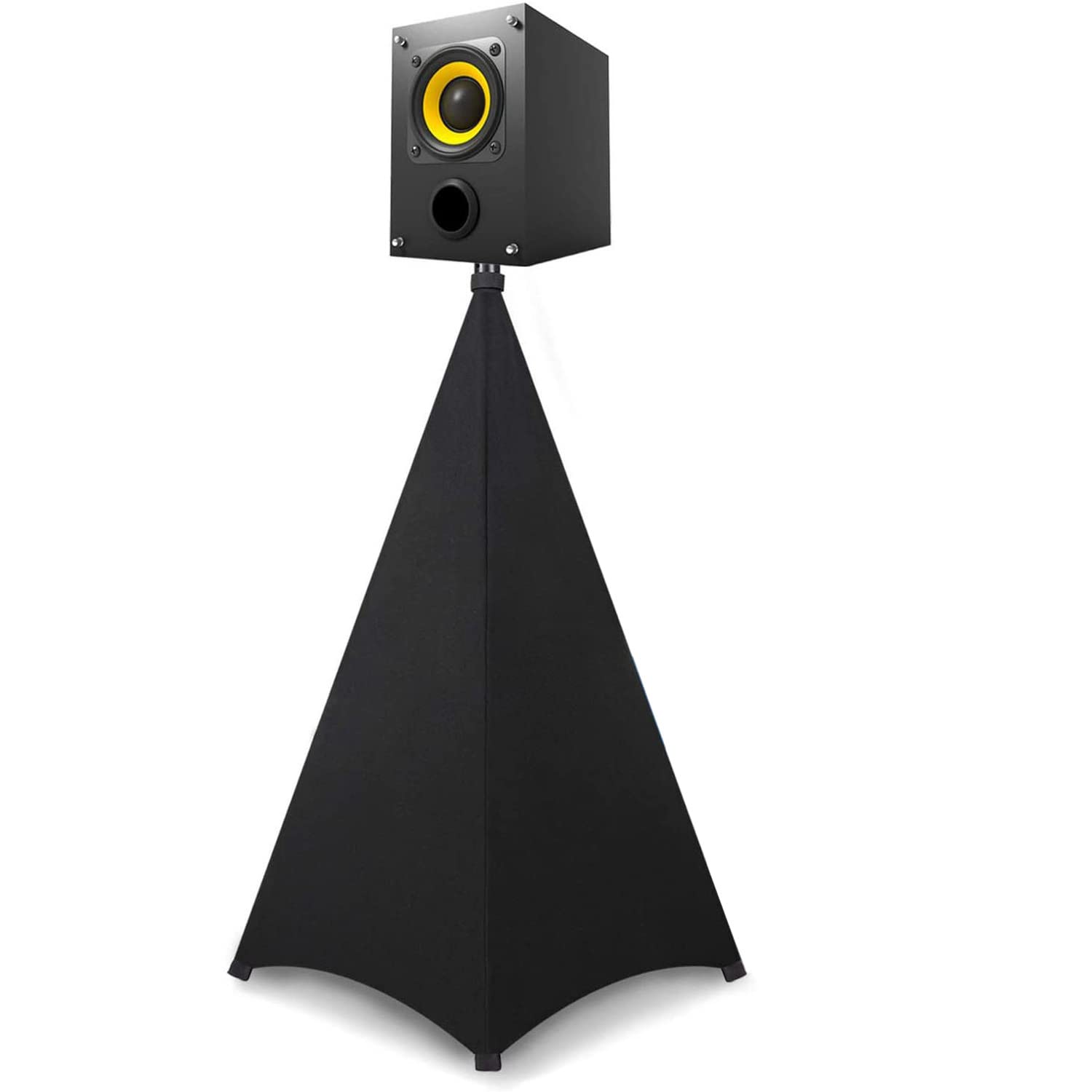 WANGCL Funda para soporte de altavoz, trípode y falda de DJ, cubierta de 360 grados para iluminación de altavoces con bolsa de almacenamiento (negro, 1 unidad)