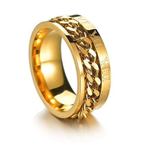 liforlove Bague rotative en acier inoxydable avec chiffres romains pour soulager le stress et...