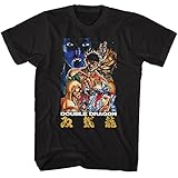 American Classics Double Dragon Gaming Japanese Poster Men's Short Sleeve Vintage Style Video Games Graphic Tees Black