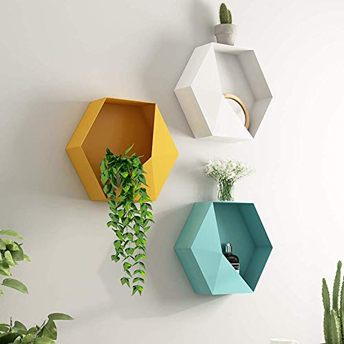 Htllt Durable Storage Rack Wrought Iron Rack Wall Lattice Storage Rack Living Room Bedroom Pot Rack,White #TOP4