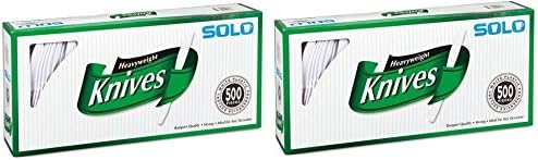 Solo White Heavyweight Knives, 500 Count (2 Pack)