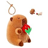Cute Capybara Plush Toy with Pull-Rope Mini Capybara Keychain Stuff Animal Toys for Car, Desk, Back to School Capybara Gifts, Backpack Charm, Birthday Party Favor Fidget Toys for Kids Aduts (Style C)