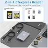 CFexpress Type A & SD Two-Slot Card Reader, CFexpress Reader Type A Adapter Memory Card Reader with 10Gbps USB 3.2 Gen 2, USB C to USB C/USB A Cable for Windows/Mac OS/Linux/Android