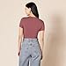 Amazon Essentials Women's Stretch Cotton Jersey Slim-Fit T-Shirt Bodysuit, Pack of 2, Dusty Rose/Plum, X-Large