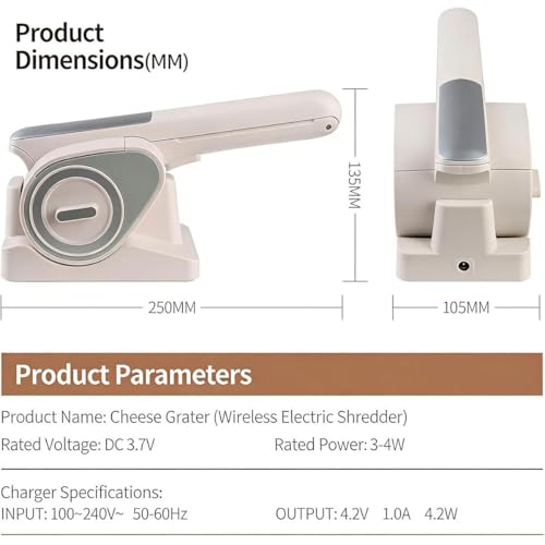 Rallador eléctrico recargable Novastra con 2 tambores miniatura 6