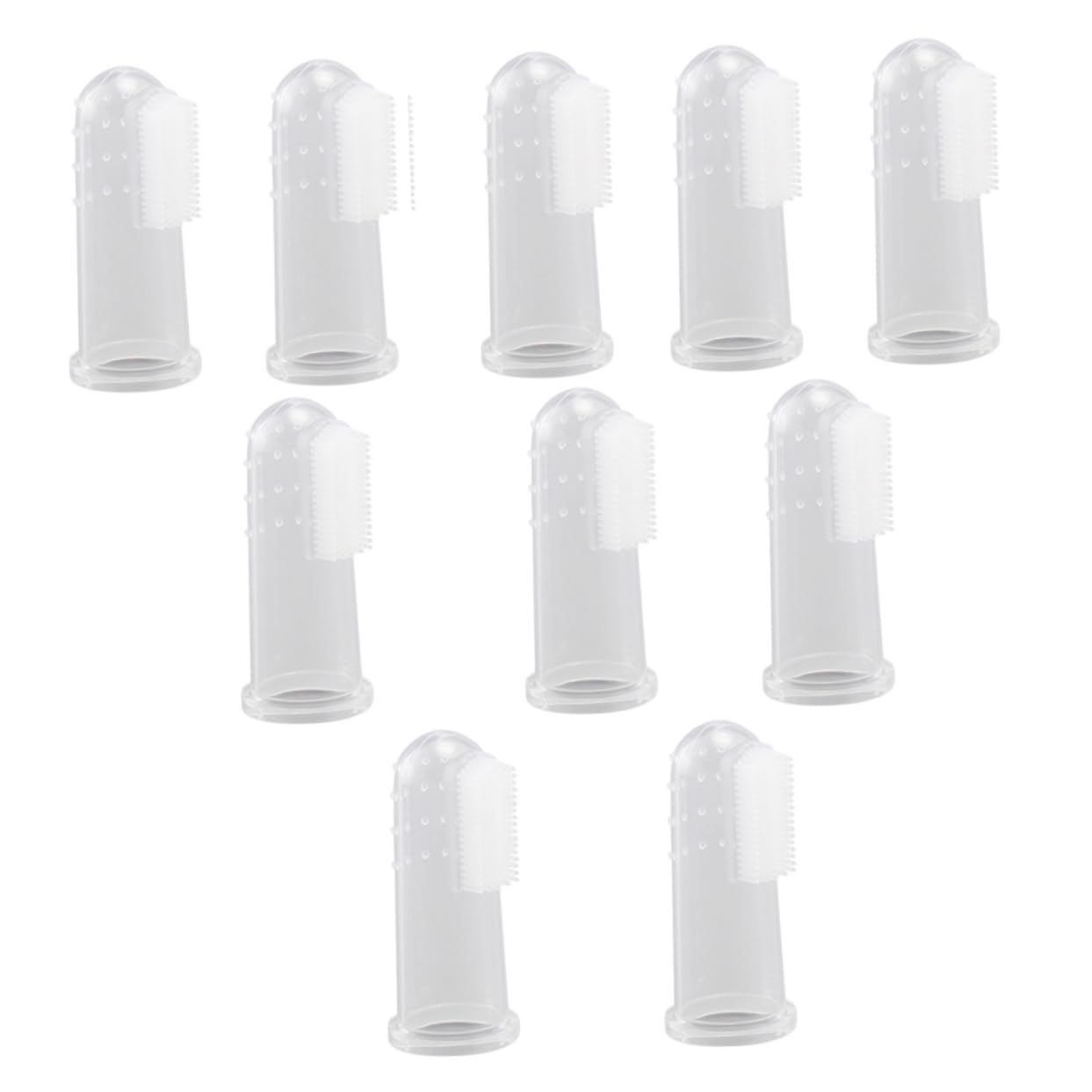 BESPORTBLE Finger Toothbrush Set for Pet 20pcs Silicone Pet Oral Massagers Dual-Sided Brush for Dogs and Cats