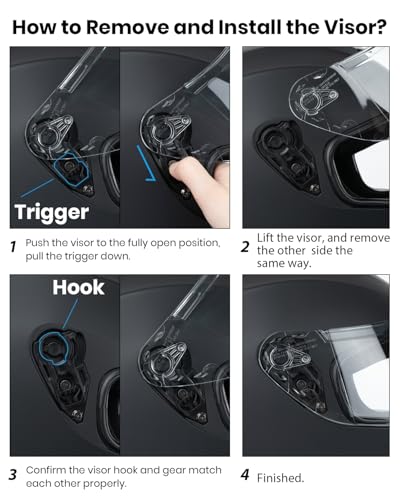 Image of Favoto Full Face Motorcycle Helmet - Dual Visor, Anti-Fog Film Included, DOT Approved Adult Dirt Bike Helmet for Men Women