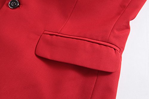 Mogu Mens Slim Fit One Button Casual Blazer Jacket Us Size 40 (Label Asian Size 4Xl) Bright Red #TOP6