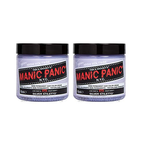 Manic Panic Silver Stiletto Classic Cream, vegane, tierversuchsfreie, semi-permanente Haarfarbe, 2 x 118 ml