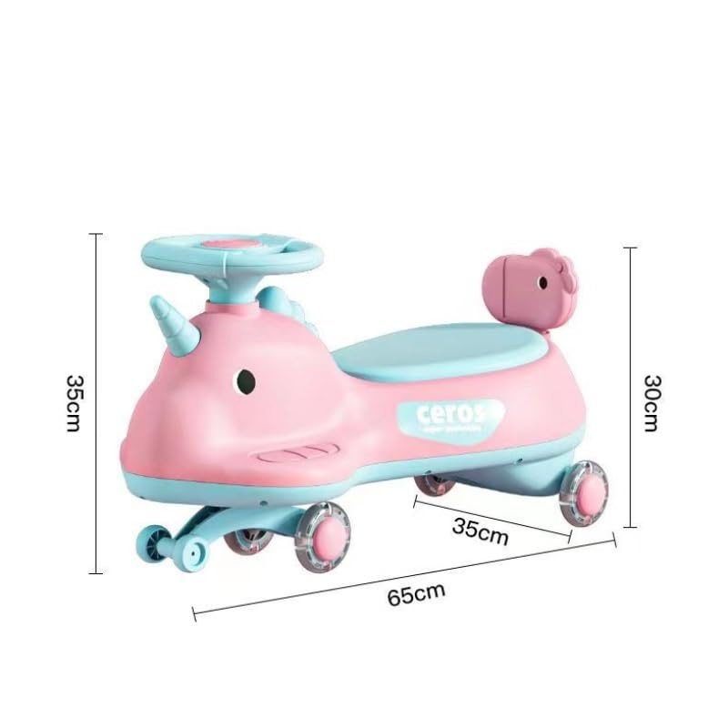 Auto Wiggle con pedaliera, luce musicale, altalena antiribaltamento, auto silenziosa triciclo