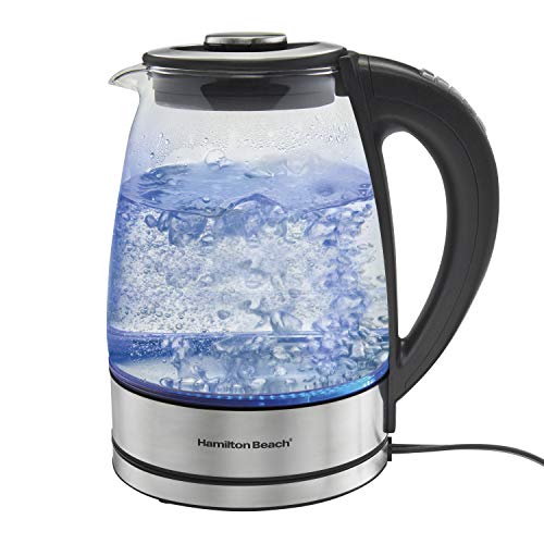Hamilton Beach Temperature Control Glass Electric Hot Water Kettle & Boiler with Removable