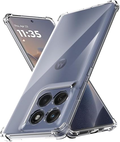 Image of REALCASE Silicone Moto Edge 60 Fusion 5G Back Cover Case, Scratch Resistant Protective Crystal Clear Transparent Shock Proof Bumper Back Cover Case for Moto Edge 60 Fusion