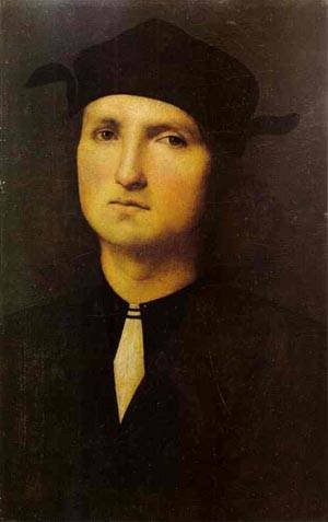 Peinture à l'huile haut de gamme Portrait de A Young Man par Pietro Perugino toile de 36x48