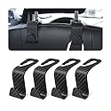 CGEAMDY Haken für die Kopfstütze im Auto, 4 Stück Haken für versteckte Autositze, geeignet zum Aufhängen von Taschen, Einkaufstaschen, Spielzeug für Kinder, Autozubehör für den Innenraum (Kohlefasern)
