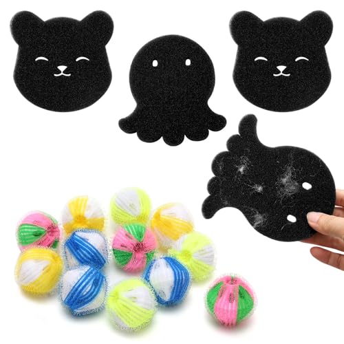 16 Pcs Atrapa Pelos Lavadora Reutilizable, Bola Atrapa Pelos Lavadora, Colector de Pelo para Lavadora Reutilizables