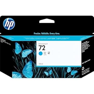 HP 72 Cyan 130 ml Original Druckerpatrone (C9371A) mit originaler HP Tinte für T2300 eMFP, T1300, T1200, T1120, T1100, T1100 MFP, T795, T790, T770, T620, T610 & T600 Großformatdrucker