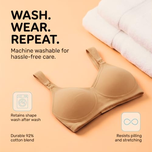 Image of The Mom Store Mom Nursing Bra | Full Coverage Non Padded Bra | Feeding Bra | Maternity Bra | Non Wired Bra | Cotton Blend
