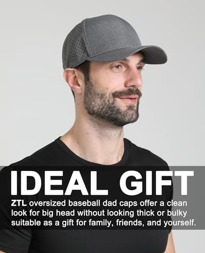 Image of Oversize XL XXL Quick Dry Baseball Cap, Large Performance Snapback Hats, Laser Cut Mesh Ball Cap for Men Big Heads 23.5 inch-26 inch