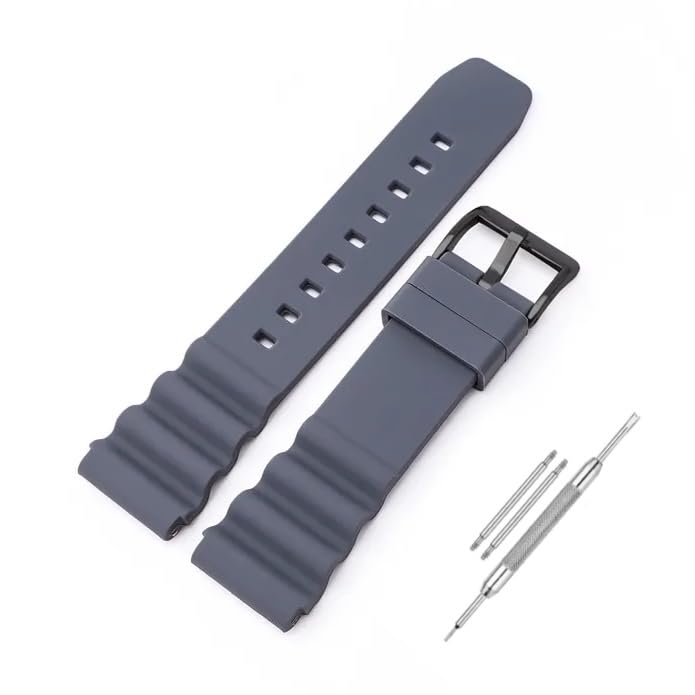 Image of Lineon 22mm Silicone Soft Watch Strap Compatible With CASIO DURO MDV106, MDV-10 with Tool and Pins