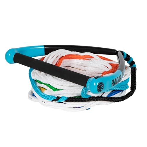 RADAR Control Team Water Ski Rope and Handle Package - 13 Inch Handle, Non-Rotating Grip Handle w/8-Sect. Mainline - Blue/Black (216045)