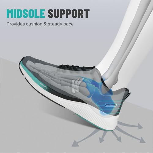 Image of Walking Shoes Men for Plantar Fasciitis, Orthopedic Shoes with Arch Support, Lace Up Non-Slip Men's Road Running Shoes