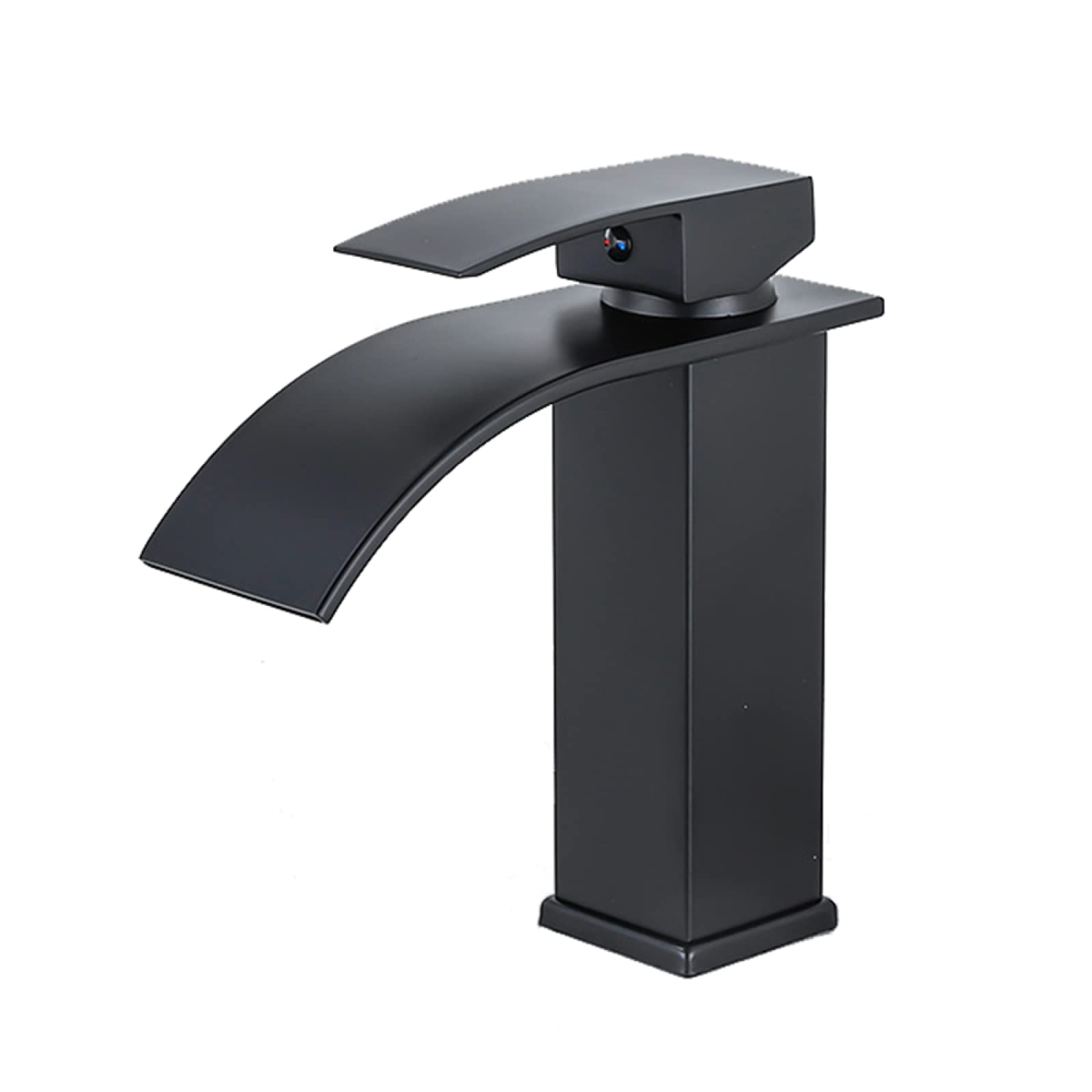 Robinet mitigeur cascade noir pour lavabo de salle de bain en acier inoxydable