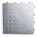 RaceDeck Diamond Plate Design, Durable Interlocking Modular Garage Flooring Tile (24 Piece), Alloy