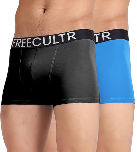Image of Freecultr Organic Cotton Elastane Stretch Underwear for Men Breathable Comfortable Trunks Innerwear Sweat Absorbing Undergarments with Ultrasoft Waistband